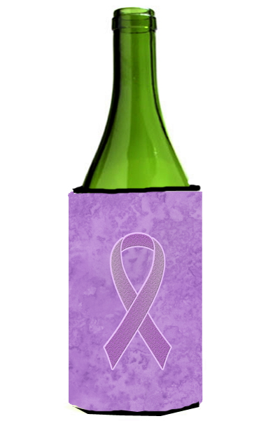 Picture of Carolines Treasures AN1200LITERK Lavender Ribbon for All Cancer Awareness Wine bottle sleeve Hugger  24 Oz.