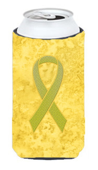 Yellow Ribbon for Sarcoma  Bone or Bladder Cancer Awareness Tall Boy bottle sleeve Hugger  22 To 24 Oz.