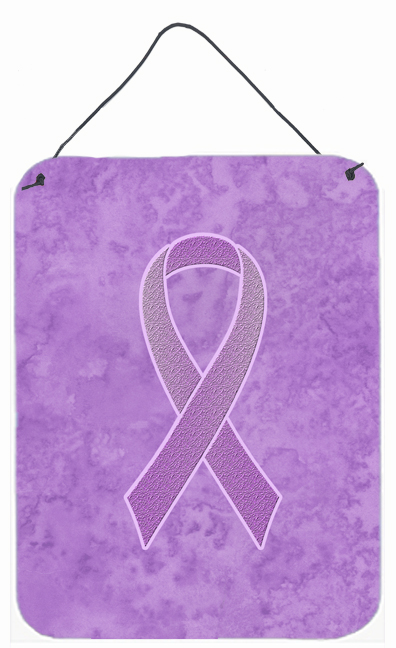 AN1200DS1216 Lavender Ribbon for All Cancer Awareness Aluminium Metal Wall or Door Hanging Prints- 12 x 6 In.