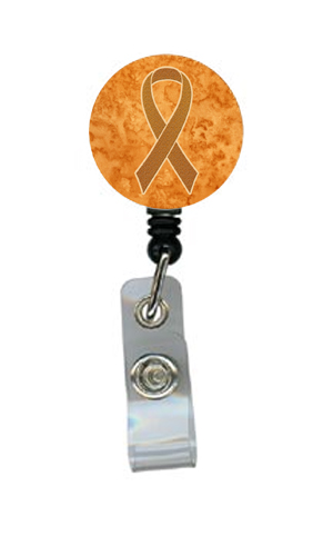 Orange Ribbon Leukemia Awareness Retractable Badge Reel