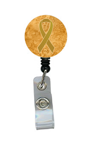 Gold Ribbon for Childhood Cancers Awareness Retractable Badge Reel -  Teacher's Aid, TE248619