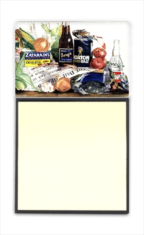 1002SN Barqs- Crabs- and spices Refiillable Sticky Note Holder or Postit Note Dispenser- 3 x 3 In.
