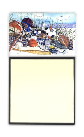 Sports on the Beach Refiillable Sticky Note Holder or Postit Note Dispenser, 3 x 3 In.