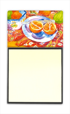 Florida Oranges Sliced for breakfast Refiillable Sticky Note Holder or Postit Note Dispenser, 3 x 3 In.