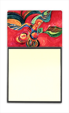 Red Flowers and berries Refiillable Sticky Note Holder or Postit Note Dispenser, 3 x 3 In.
