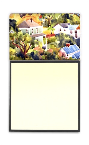 Houses Refiillable Sticky Note Holder or Postit Note Dispenser, 3 x 3 In.