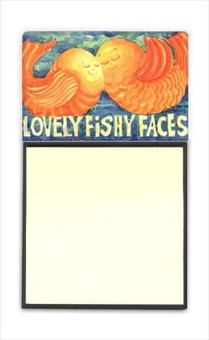 6052SN Fish - Kissing Fish Refiillable Sticky Note Holder or Postit Note Dispenser- 3 x 3 In.