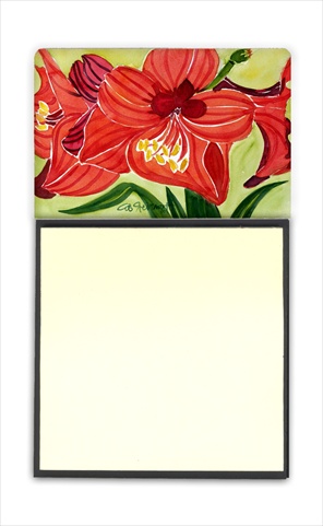 6055SN Flower - Amaryllis Refiillable Sticky Note Holder or Postit Note Dispenser- 3 x 3 In.