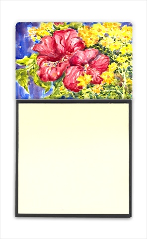 Flower - Hibiscus Refiillable Sticky Note Holder or Postit Note Dispenser, 3 x 3 In.