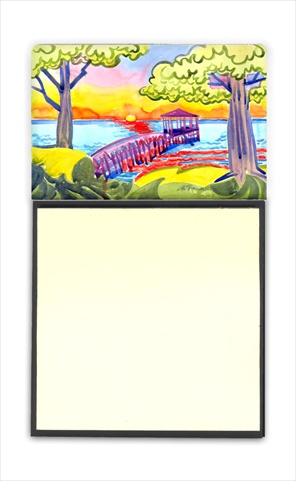 6060SN Dock at the pier Refiillable Sticky Note Holder or Postit Note Dispenser- 3 x 3 In.