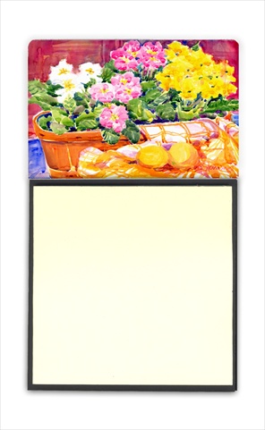 6061SN Flower - Primroses Refiillable Sticky Note Holder or Postit Note Dispenser- 3 x 3 In.
