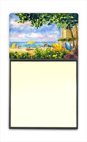 Beach Resort view from the condo Refiillable Sticky Note Holder or Postit Note Dispenser, 3 x 3 In.