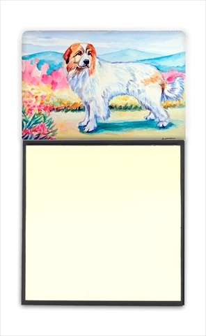7130SN Great Pyrenees Refiillable Sticky Note Holder or Postit Note Dispenser- 3 x 3 In.