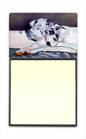 Harlequin Natural Great Danes Refiillable Sticky Note Holder or Postit Note Dispenser, 3 x 3 In.
