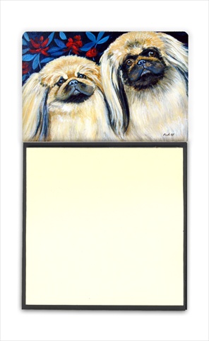 What a pair of Pekingese Refiillable Sticky Note Holder or Postit Note Dispenser, 3 x 3 In.