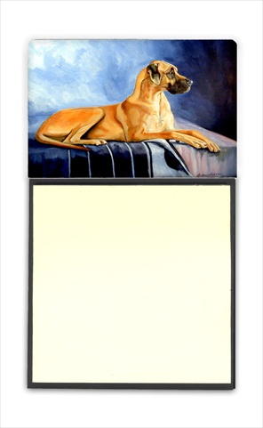 Natural Fawn Great Dane Refiillable Sticky Note Holder or Postit Note Dispenser, 3 x 3 In.