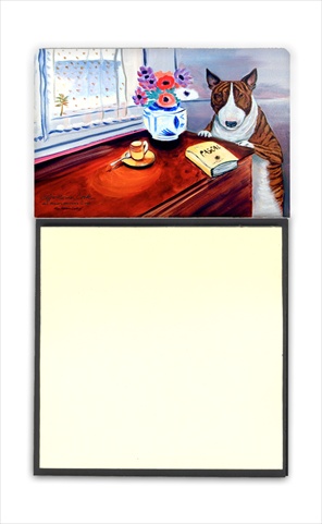 Bull Terrier Refiillable Sticky Note Holder or Postit Note Dispenser, 3 x 3 In.