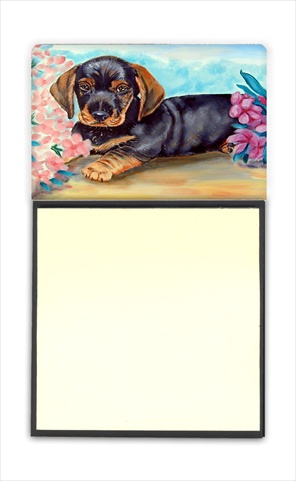 Dachshund Refiillable Sticky Note Holder or Postit Note Dispenser, 3 x 3 In.