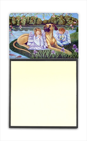 7507SN Angels with Great Dane Refiillable Sticky Note Holder or Postit Note Dispenser- 3 x 3 In.
