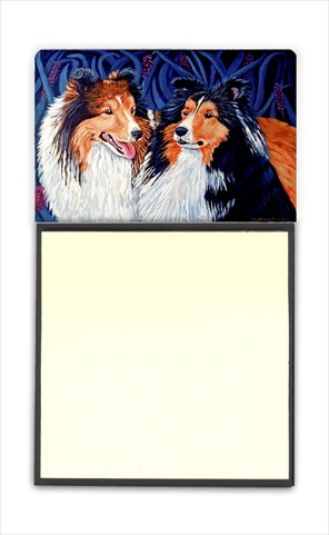 Sheltie Refiillable Sticky Note Holder or Postit Note Dispenser- 3 x 3 In.