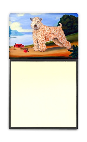 7509SN Wheaten Terrier Soft Coated Refiillable Sticky Note Holder or Postit Note Dispenser- 3 x 3 In.