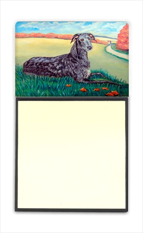 7521SN Scottish Deerhound Refiillable Sticky Note Holder or Postit Note Dispenser- 3 x 3 In.