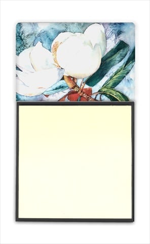 8001SN Flower - Magnolia Refiillable Sticky Note Holder or Postit Note Dispenser- 3 x 3 In.