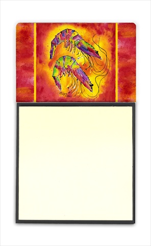 Bright Shrimp on Red Refiillable Sticky Note Holder or Postit Note Dispenser, 3 x 3 In.