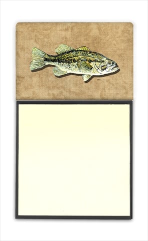 Small Mouth Bass Refiillable Sticky Note Holder or Postit Note Dispenser, 3 x 3 In.