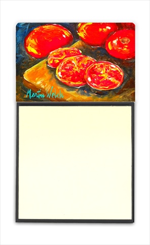 Vegetables - Tomatoes Slice It Up Refiillable Sticky Note Holder or Postit Note Dispenser, 3 x 3 In.