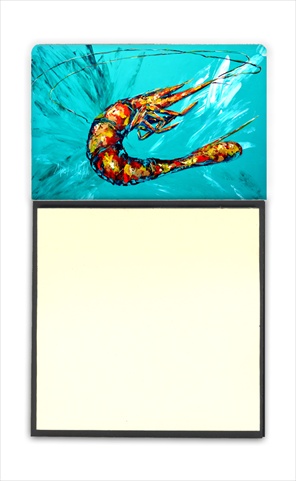 Shrimp Teal Shrimp Refiillable Sticky Note Holder or Postit Note Dispenser, 3 x 3 In.