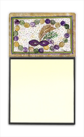8059SN Mardi Gras Beads Refiillable Sticky Note Holder or Postit Note Dispenser- 3 x 3 In.