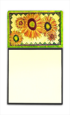 Flower - Sunflower Refiillable Sticky Note Holder or Postit Note Dispenser, 3 x 3 In.