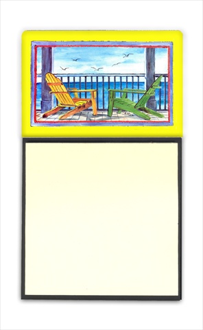8085SN Adirondack Chairs Yellow Refiillable Sticky Note Holder or Postit Note Dispenser- 3 x 3 In.