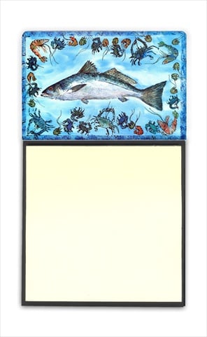 Fish Speckled Trout Refiillable Sticky Note Holder or Postit Note Dispenser, 3 x 3 In.