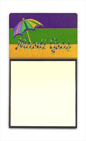 8381SN Mardi Gras Refiillable Sticky Note Holder or Postit Note Dispenser- 3 x 3 In.