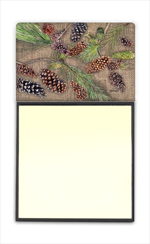 8735SN Pine Cones Refiillable Sticky Note Holder or Postit Note Dispenser- 3 x 3 In.