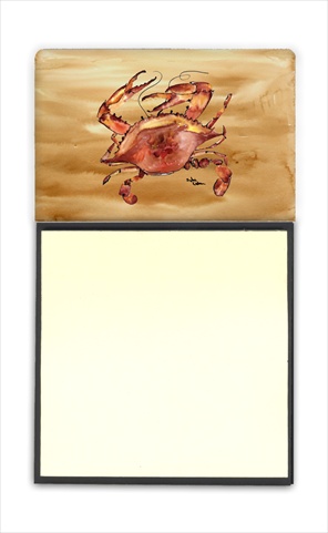 8154SN Cooked Crab Sandy Beach Refiillable Sticky Note Holder or Postit Note Dispenser- 3 x 3 In.
