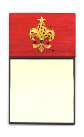 8185SN Christmas Fleur de lis Tree with lights Refiillable Sticky Note Holder or Postit Note Dispenser- 3 x 3 In.
