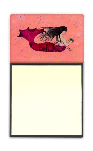 Mermaid Refiillable Sticky Note Holder or Postit Note Dispenser, 3 x 3 In.