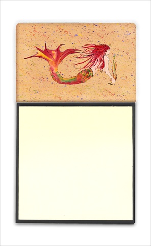 Mermaid Refiillable Sticky Note Holder or Postit Note Dispenser, 3 x 3 In.