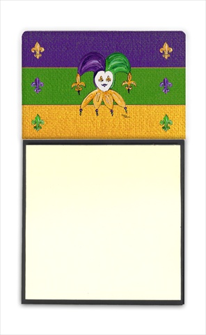 Mardi Gras Refiillable Sticky Note Holder or Postit Note Dispenser, 3 x 3 In.