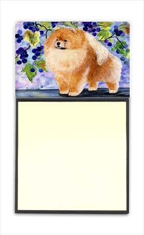 Pomeranian Refiillable Sticky Note Holder or Postit Note Dispenser, 3 x 3 In.