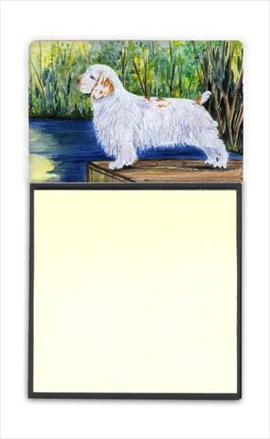 SS8261SN Clumber Spaniel Refiillable Sticky Note Holder or Postit Note Dispenser- 3 x 3 In.