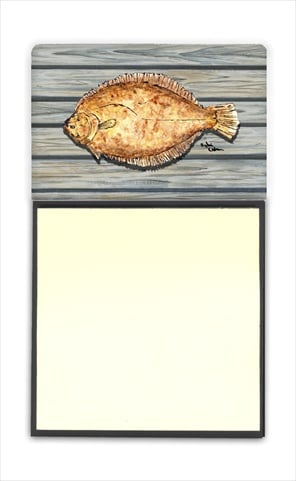 8495SN Fish Flounder Refiillable Sticky Note Holder or Postit Note Dispenser- 3 x 3 In.
