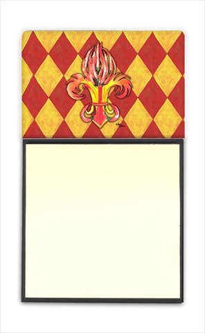 Peppers Fleur de lis Refiillable Sticky Note Holder or Postit Note Dispenser, 3 x 3 In.