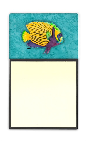 Tropical Fish Refiillable Sticky Note Holder or Postit Note Dispenser, 3 x 3 In.