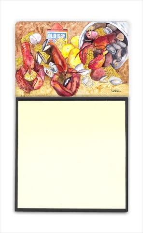 Lobster with Old Bay Refiillable Sticky Note Holder or Postit Note Dispenser, 3 x 3 In.