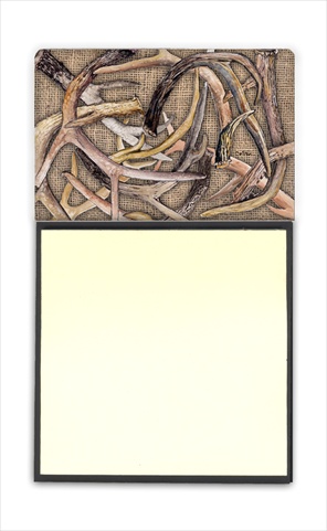 Deer Horns Refiillable Sticky Note Holder or Postit Note Dispenser, 3 x 3 In.