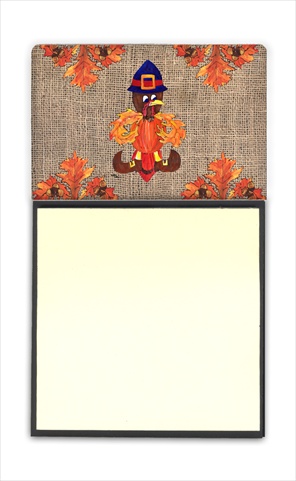 Thanksgiving Turkey Pilgram Fleur de lis Refiillable Sticky Note Holder or Postit Note Dispenser, 3 x 3 In.